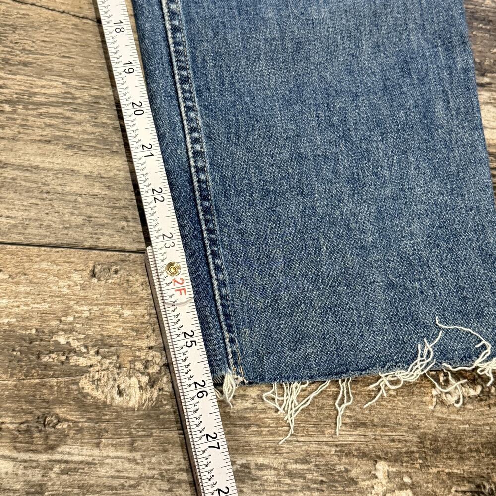 Everlane Jeans Womens‎ 30 The Cheeky High Rise Japanese Blue Denim Raw Hem NEW - Picture 10 of 11